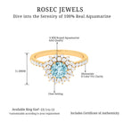 Aquamarine and Moissanite Cluster Halo Engagement Ring Aquamarine - ( AAA ) - Quality - Rosec Jewels