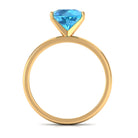 2 CT Round Cut Swiss Blue Topaz Solitaire Engagement Ring Swiss Blue Topaz - ( AAA ) - Quality - Rosec Jewels
