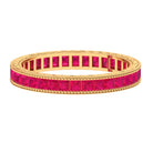Princess Cut Ruby Full Eternity Ring in Channel Setting Ruby - ( AAA ) - Quality - Rosec Jewels