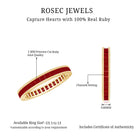 Genuine 1.7 Carat Princess Cut Ruby Eternity Wedding Ring for Women AAA - Rosec Jewels