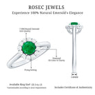 Rosec Jewels-Round Emerald and Diamond Classic Engagement Ring