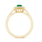 Round Emerald and Diamond Classic Engagement Ring AAA - Rosec Jewels