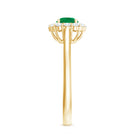 Round Emerald and Diamond Classic Engagement Ring AAA - Rosec Jewels