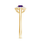 Rosec Jewels-Natural Amethyst Engagement Ring with Diamond Halo for Women