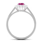 CT Pink Tourmaline and Diamond Floating Halo Engagement Ring
