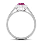 0.75 CT Pink Tourmaline and Diamond Floating Halo Engagement Ring AAA - Rosec Jewels