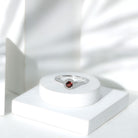 Certified Real 8 mm Garnet Engagement Ring with Diamond Halo AAA - Rosec Jewels