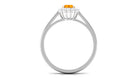 1 CT Fire Opal and Diamond Floating Halo Engagement Ring AAA - Rosec Jewels