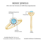 1 CT Aquamarine and Diamond Floating Halo Engagement Ring AAA - Rosec Jewels