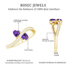 Rosec Jewels-Natural Heart Shape Amethyst Toi Et Moi Engagement Ring with Diamond
