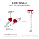 Rosec Jewels-Real Heart Shape Ruby Toi Et Moi Promise Ring with Diamond
