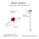 Rosec Jewels-Natural 0.6 Carat Heart Shape Ruby Diamond 3 Stone Promise Ring