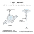Vintage Style Moonstone Engagement Ring with Diamond Accent AAA - Rosec Jewels