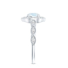 Vintage Style Moonstone Engagement Ring with Diamond Accent AAA - Rosec Jewels