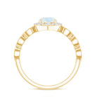 Vintage Style Moonstone Engagement Ring with Diamond Accent AAA - Rosec Jewels
