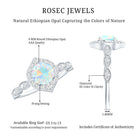 Vintage Looking Ethiopian Opal Engagement Ring with Real Diamond Halo AAA - Rosec Jewels