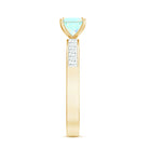 Certified Real Ethiopian Opal Princess Cut Engagement Ring with Diamond AAA - Rosec Jewels