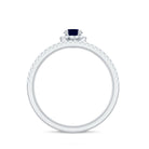 Real Blue Sapphire Diamond Wedding Bridal Ring Set for Women AAA - Rosec Jewels