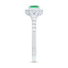 Princess Cut Emerald Engagement Ring with Diamond Split Shank AAA - Rosec Jewels