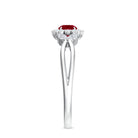 Nature Inspired Ruby Engagement Ring with Diamond for Women AAA - Rosec Jewels