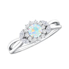 Certified Opalescent Diamond Flower Engagement Ring with Natural Diamonds AAA - Rosec Jewels