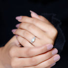 Split Shank Ethiopian Opal Flower Engagement Ring with Diamond Ethiopian Opal - ( AAA ) - Quality - Rosec Jewels
