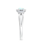 Certified Opalescent Diamond Flower Engagement Ring with Natural Diamonds AAA - Rosec Jewels