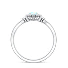 Certified Opalescent Diamond Flower Engagement Ring with Natural Diamonds AAA - Rosec Jewels
