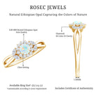 Certified Opalescent Diamond Flower Engagement Ring with Natural Diamonds AAA - Rosec Jewels
