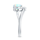 1/4 CT Ethiopian Opal Heart Promise Ring with Diamond AAA - Rosec Jewels