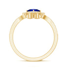 Vintage Inspired Lab Grown Blue Sapphire Engagement Ring with Diamond AAAA - Rosec Jewels