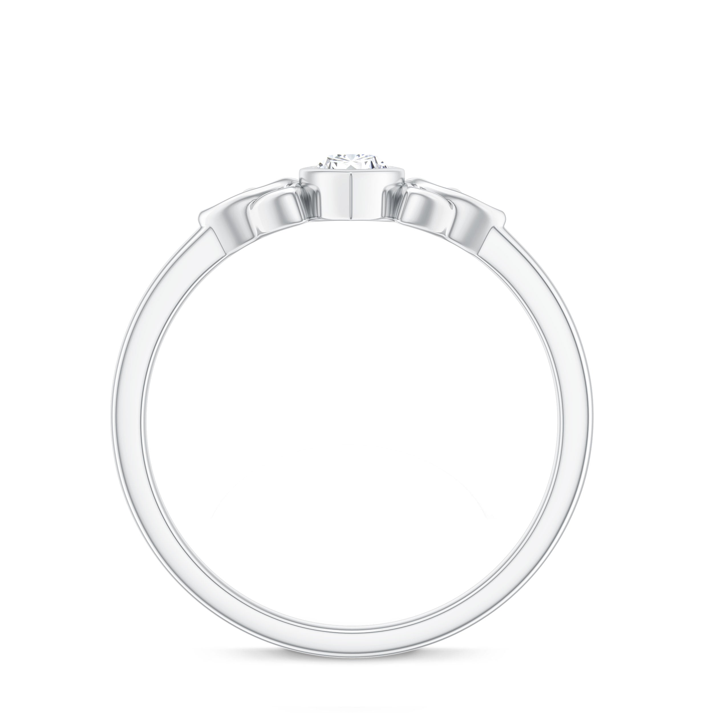 Natural Bezel Set Marquise Diamond Engagement Ring with Celtic Knot Natural - ( HI-SI ) - Rosec Jewels