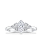 Natural Bezel Set Marquise Diamond Engagement Ring with Celtic Knot Natural - ( HI-SI ) - Rosec Jewels