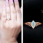 Natural Ethiopian Opal October Birthstone Ring with Celtic Knot AAA - Rosec Jewels