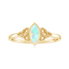 1/2 CT Marquise Cut Ethiopian Opal Solitaire Ring with Celtic Details Ethiopian Opal - ( AAA ) - Quality - Rosec Jewels