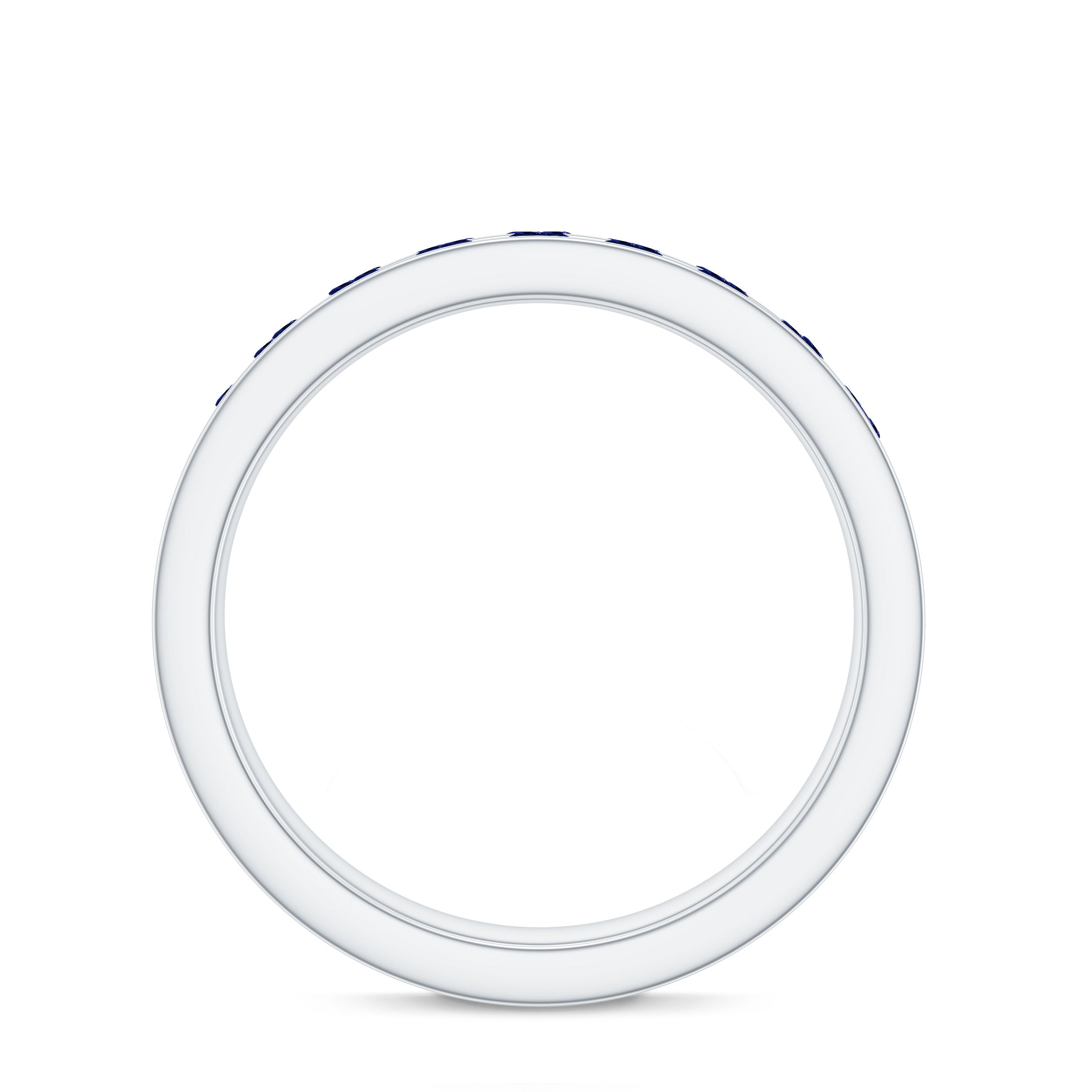 Certified Lab Grown Blue Sapphire Eternity Band Ring in Channel Set AAAA - Rosec Jewels