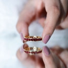 Rosec Jewels-Round Created Ruby Full Eternity Ring in Channel Setting