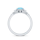 Real Aquamarine Designer Trio Wedding Ring Set with Diamond AAA - Rosec Jewels