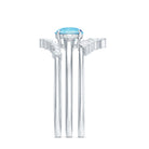 Real Aquamarine Designer Trio Wedding Ring Set with Diamond AAA - Rosec Jewels
