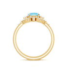 Real Aquamarine Designer Trio Wedding Ring Set with Diamond AAA - Rosec Jewels