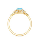 Real Aquamarine Designer Trio Wedding Ring Set with Diamond AAA - Rosec Jewels