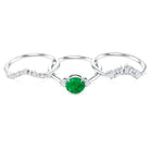 Vintage Inspired 0.4 Carat Emerald Diamond Wedding Bridal Ring Set of 3 AAA - Rosec Jewels