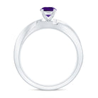 Real Amethyst Engagement Ring with Diamond Infinity Shank AAA - Rosec Jewels