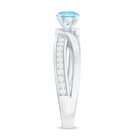 Rosec Jewels-Natural 0.8 Carat Aquamarine and Diamond Infinity Engagement Ring