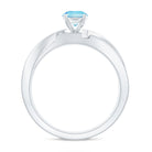 Rosec Jewels-Natural 0.8 Carat Aquamarine and Diamond Infinity Engagement Ring