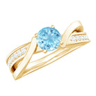 Rosec Jewels-Natural 0.8 Carat Aquamarine and Diamond Infinity Engagement Ring