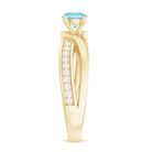 Rosec Jewels-Natural 0.8 Carat Aquamarine and Diamond Infinity Engagement Ring
