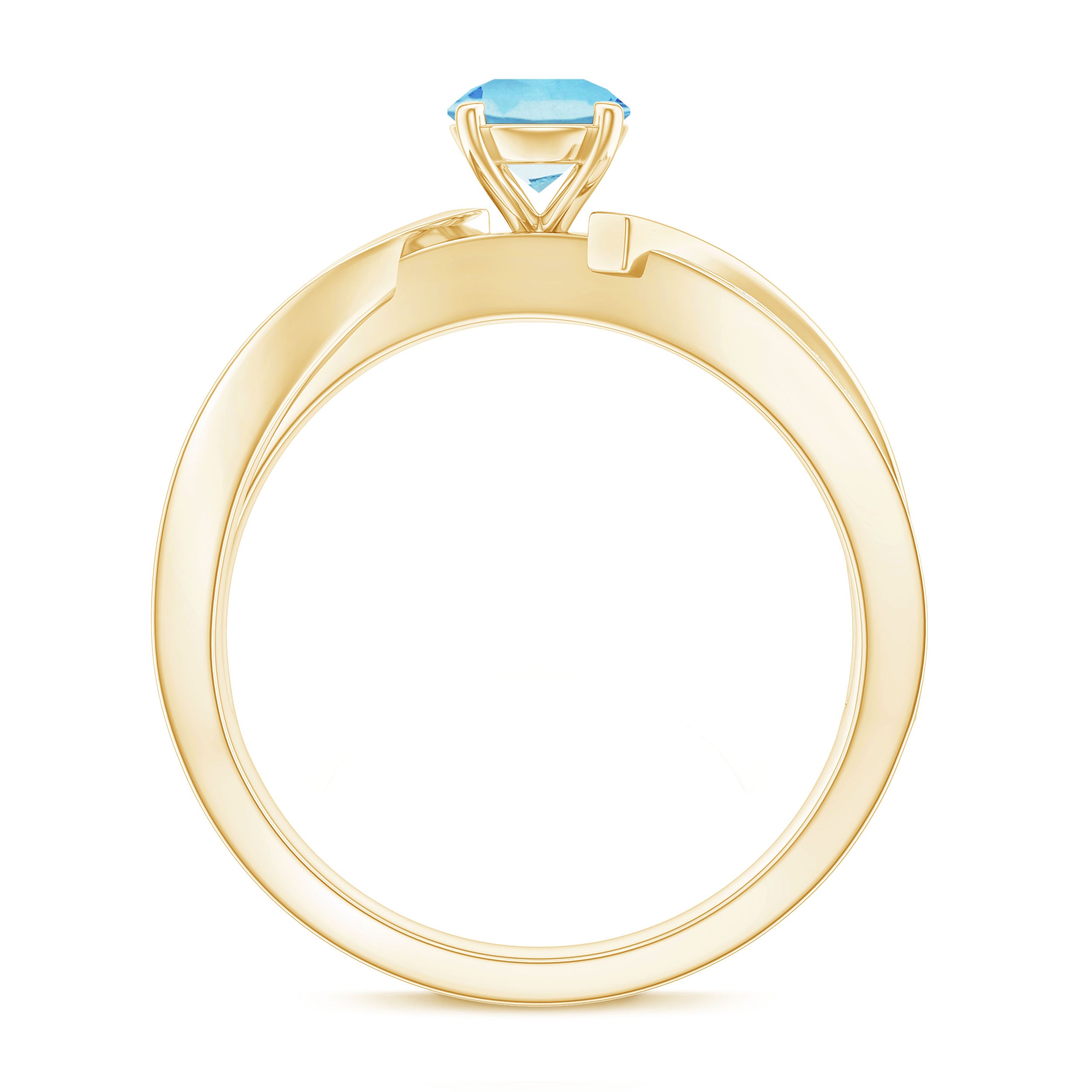 Rosec Jewels-Natural 0.8 Carat Aquamarine and Diamond Infinity Engagement Ring