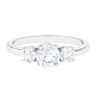Certified Moissanite Three Stone Engagement Ring Moissanite - ( D-VS1 ) - Color and Clarity - Rosec Jewels