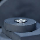 Certified Moissanite Three Stone Engagement Ring For Her D-VS1 - Rosec Jewels